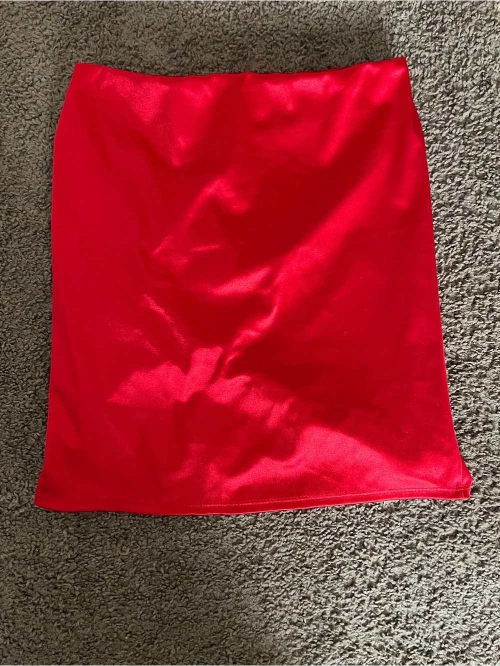 Windsor Red Satin Ruched Pencil Skirt